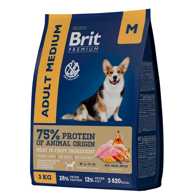 Brit Premium Dog Adult Medium 3кг 