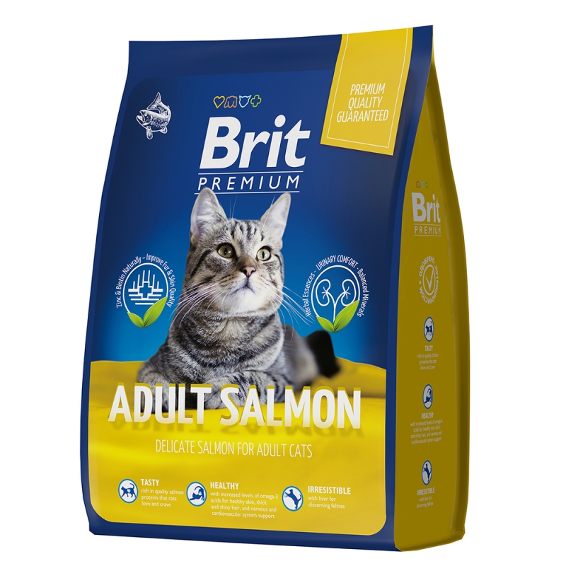 Brit Premium Cat Adult Salmon с лососем, 8кг