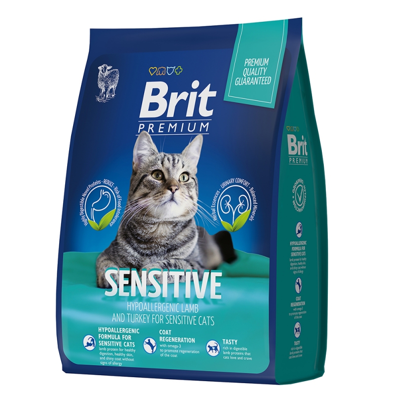 Brit Premium Cat Sensitive с индейкой и ягненком, 400гр