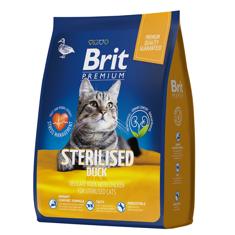 Brit Premium Cat Sterilized Duck & Chicken с уткой и курицей, 2кг