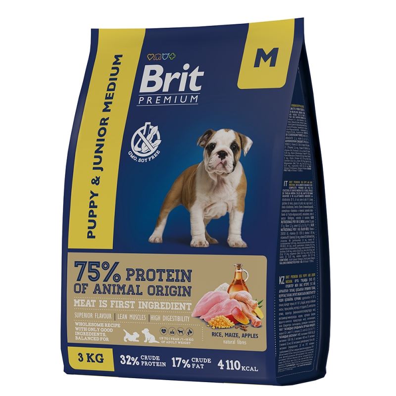 Brit Premium Dog Puppy and Junior Medium с курицей, 3кг