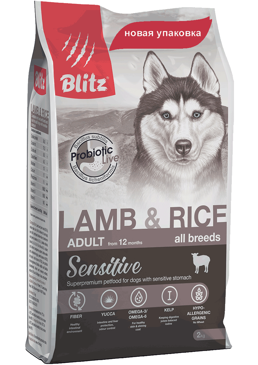 Blitz Sensitive Adult Lamb & Rice, 15 кг 