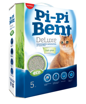 Pi-Pi-Bent DeLuxe Fresh grass Комкующийся 5 кг 