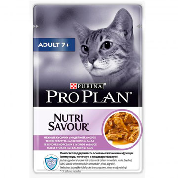 PRO PLAN® NUTRISAVOUR® ADULT 7+  с индейкой в соусе, 85 гр